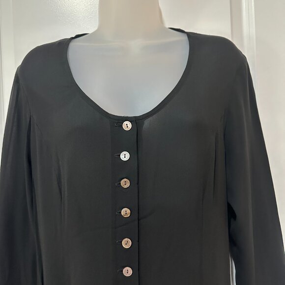 Vintage Mevisto Black Sheer Long Sleeve Dress, Size 8 - Picture 3 of 16